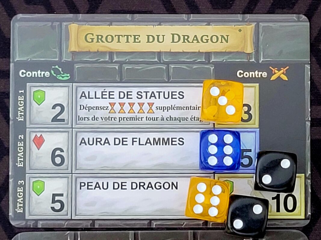 One Deck Dungeon - Grotte du dragon niveau trois
